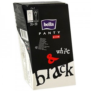 Белла Панти Slim Чёрные +белые 40шт.